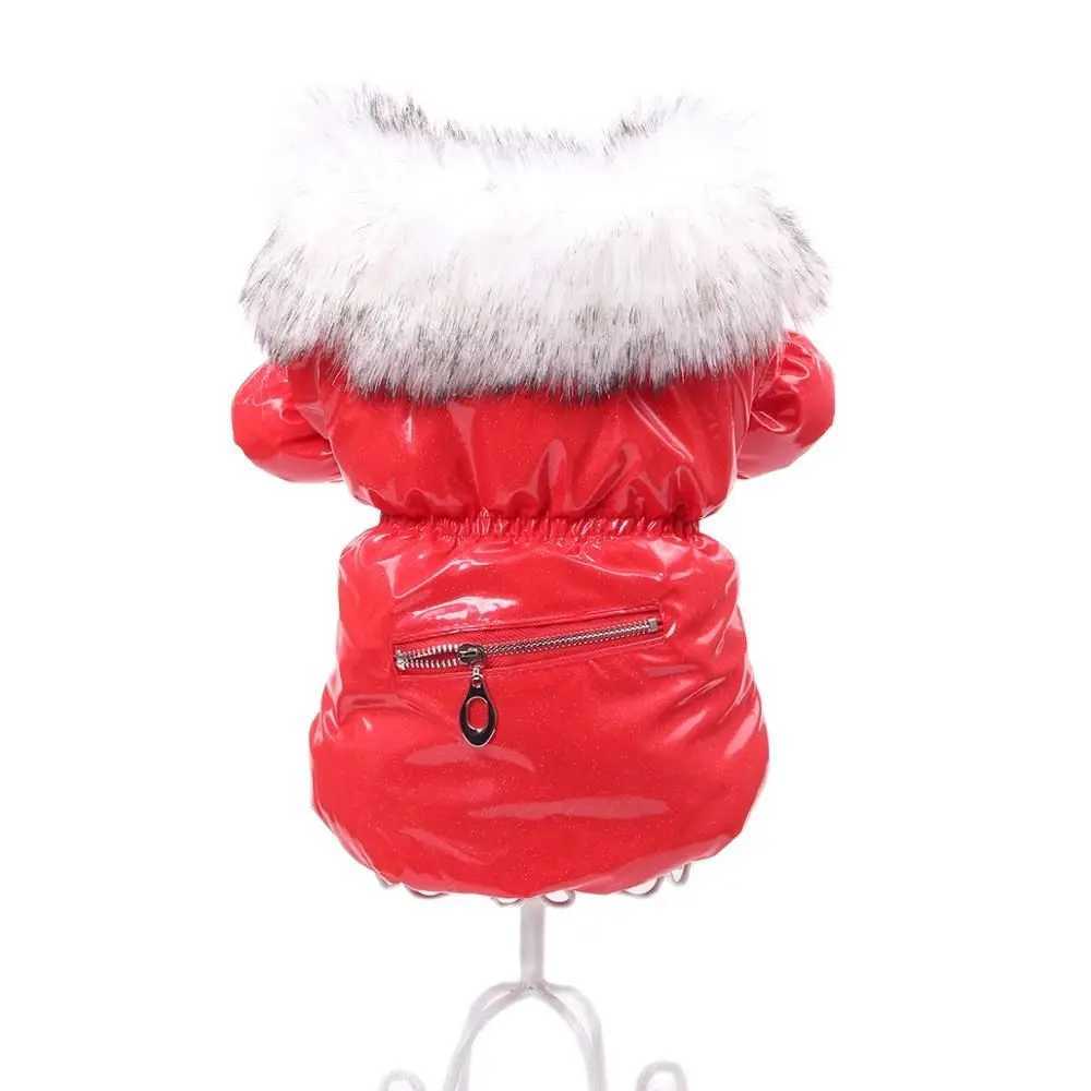 XKSRWE Dog Cat PU Leather Coat Jacket with Zipper Pocket Design Pet Puppy Dress Hoodie Winter Warm Clothes ApparelXJ250109