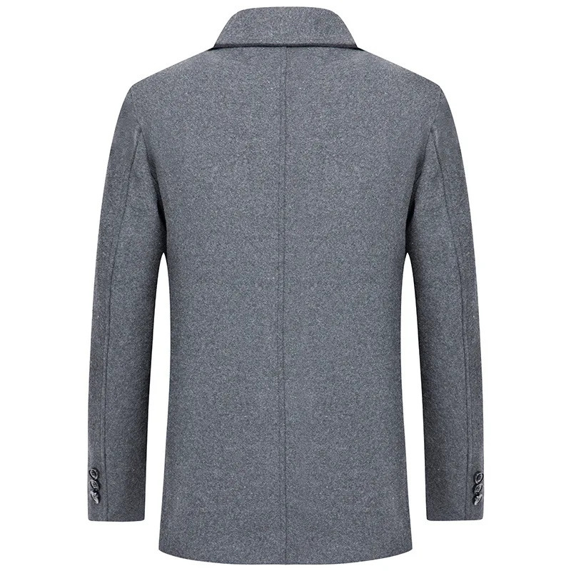 Mens Fleece Warm Winter Coats Men Wool Blends Cashmere Trench High Quality Solid Male Business Casual Outewear 250106