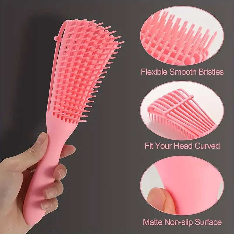 5pcs Set Detangling Hair Brush Knots Detangler Scalp Massage Comb Dual Edge Brush Styling Comb for Curly/Straight/Wet/Dry Tools 250106