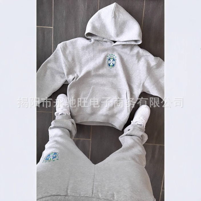 Hoodie pants set long sleeved casual versatile hoodie jacket trendy personality street fashion print250110 - view 3