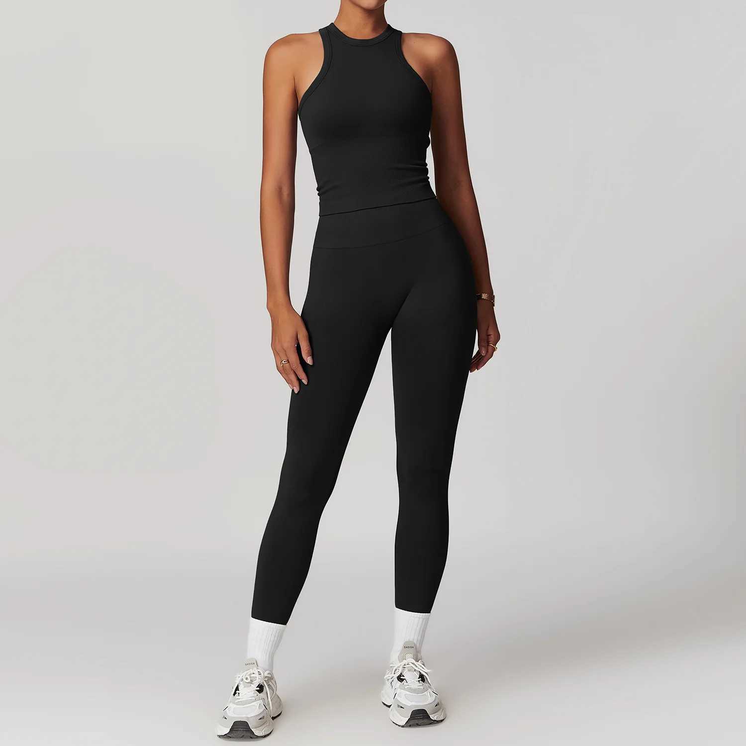 Seamless Athletic Wear Womens Clothes 2 Pieces Yoga Set Workout Sportswear Gym Clothing High Waist Leggings Fitness Sports SuitXJ250109