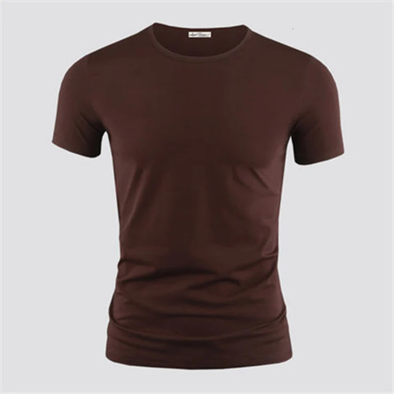 Mens T Shirt Pure Color V Collar Short Sleeved Tops Tees Men TShirt Black Tights Man TShirts Fitness For Male Clothes 250110