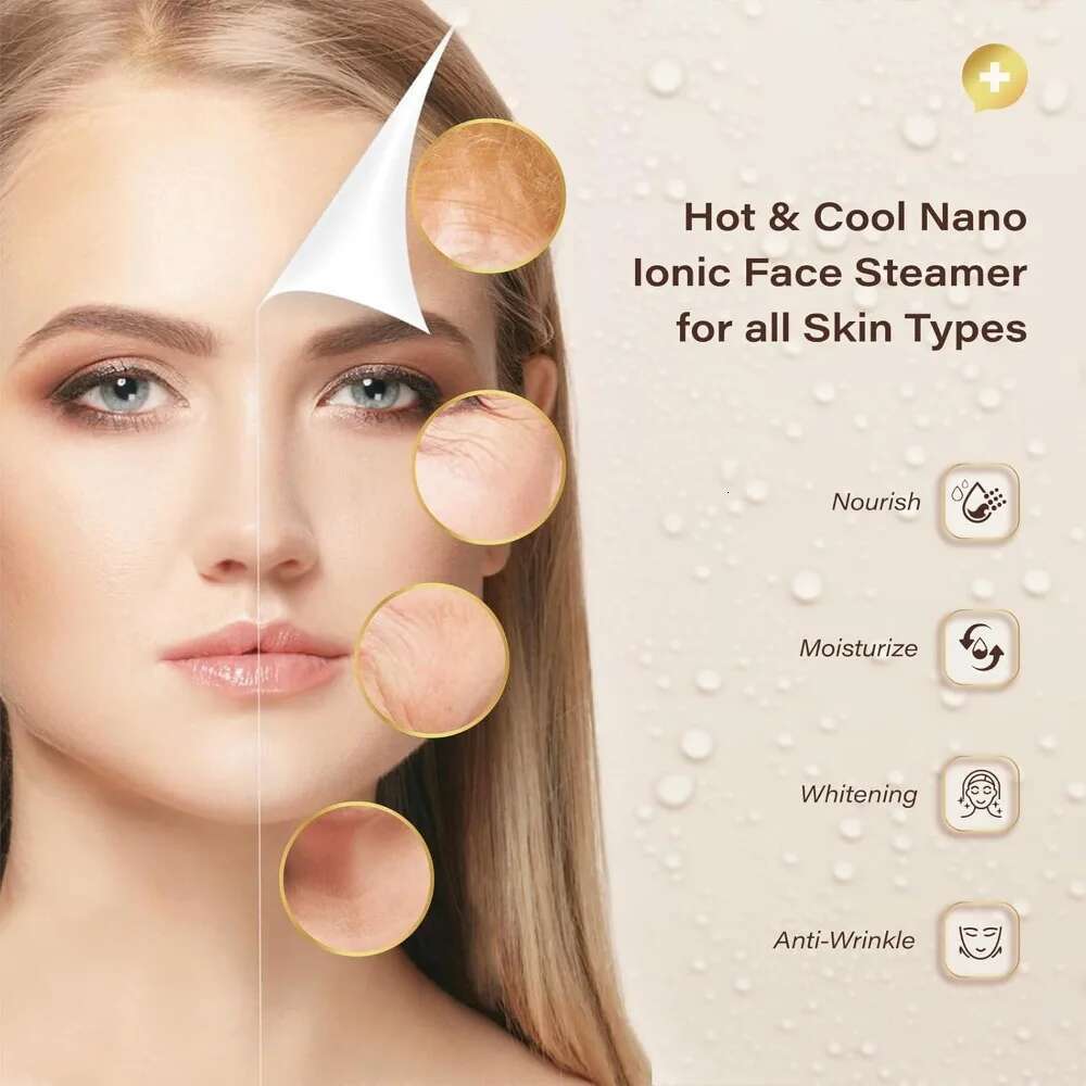 Professional 6-in-1 Facial Steamer, Loythrost Hot & Cool Aromatherapy, Skin Care At Home Humidifier - Unclogs Pores Blackheads