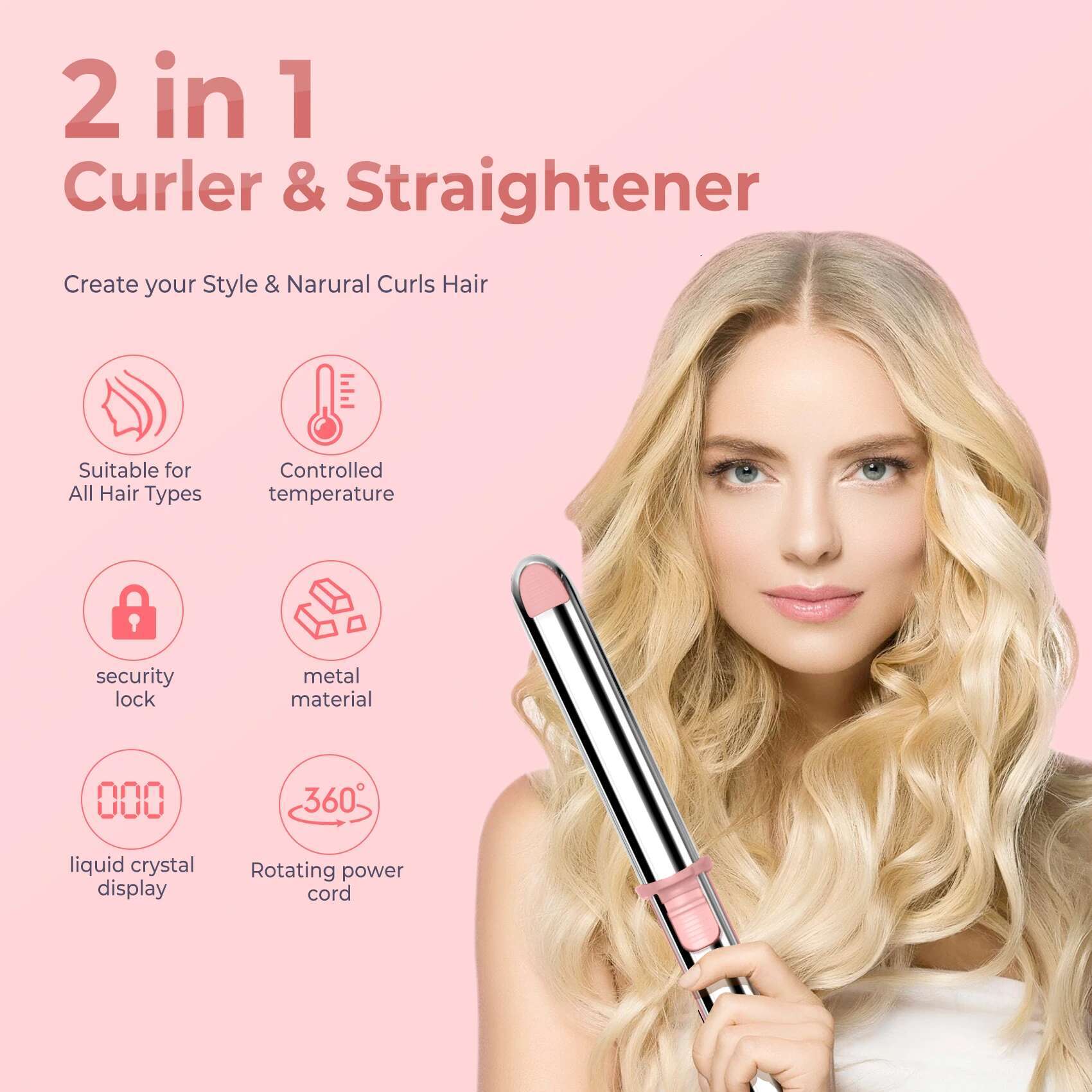 Straighteners Professional Flat Iron Titanium Ionic Straightening Fast Heating Tools Hair Straightener Curler