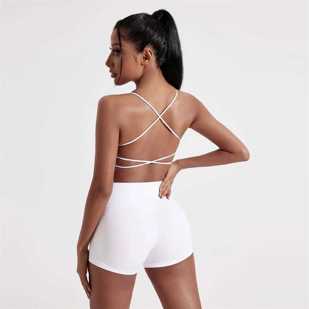 Solid Color Gym Yoga Set Women Yoga Set 2 Piece Workout Tracksuit Fitness Suit High Waist Legging Cross Back sports Bra athleticXJ250109