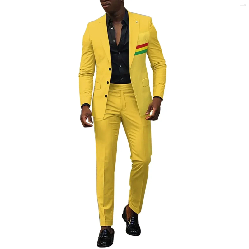 Men's Suits 2 Piece Blazer Set For Men Winter Business Casual Fit Jacket And Pants Two Suit One Button Wedding