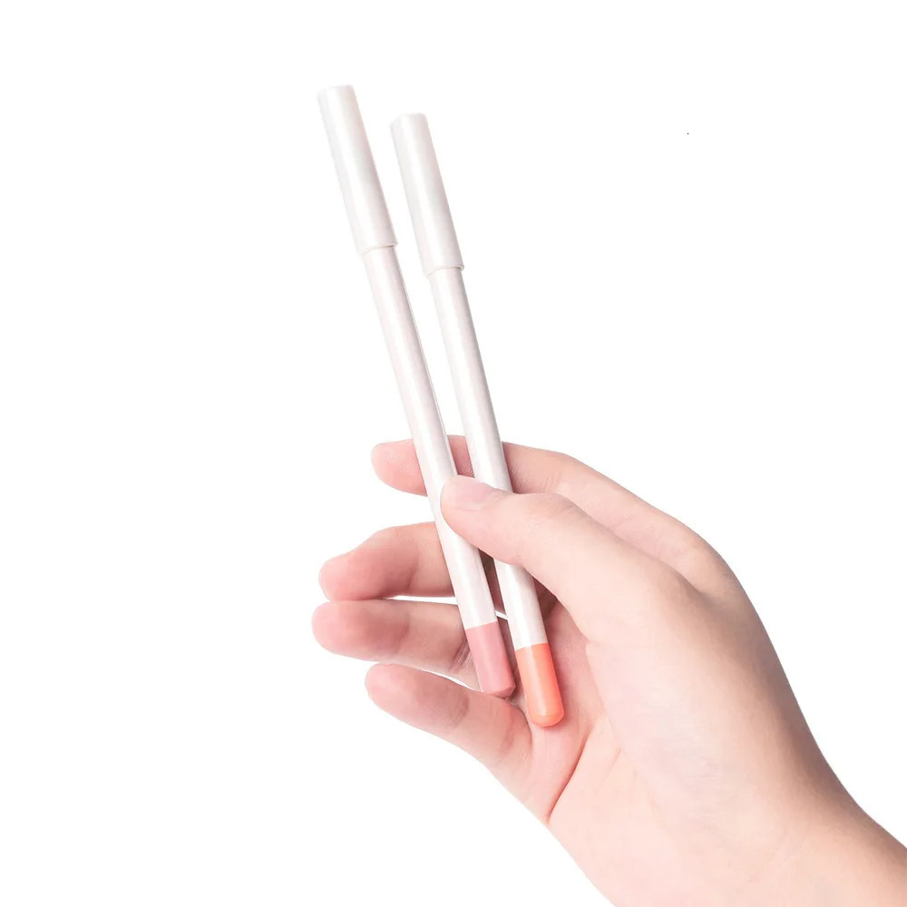 No Lipliner Pencil Lipstick Set Matte Nude Red Contour Tint Lipstick Long Lasting Non-stick Cup Lipliner Makeup Lip Stain 250108