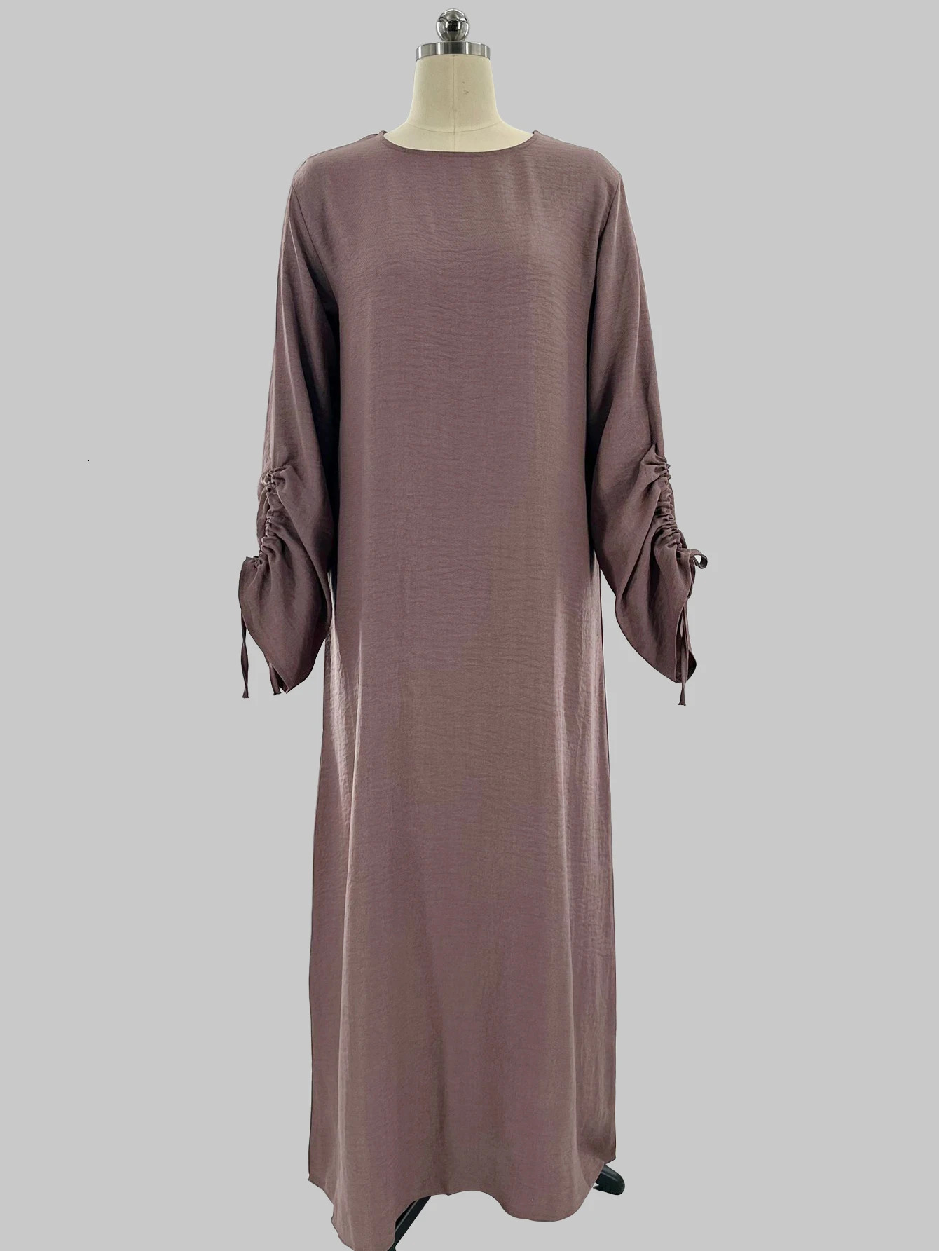 Eid Islamic Modest Dress for Women Abaya Laceup Sleeve Morocco Casual Ramadan Vestidos Prayer Kaftan Dubai Muslim Long Robe 250106