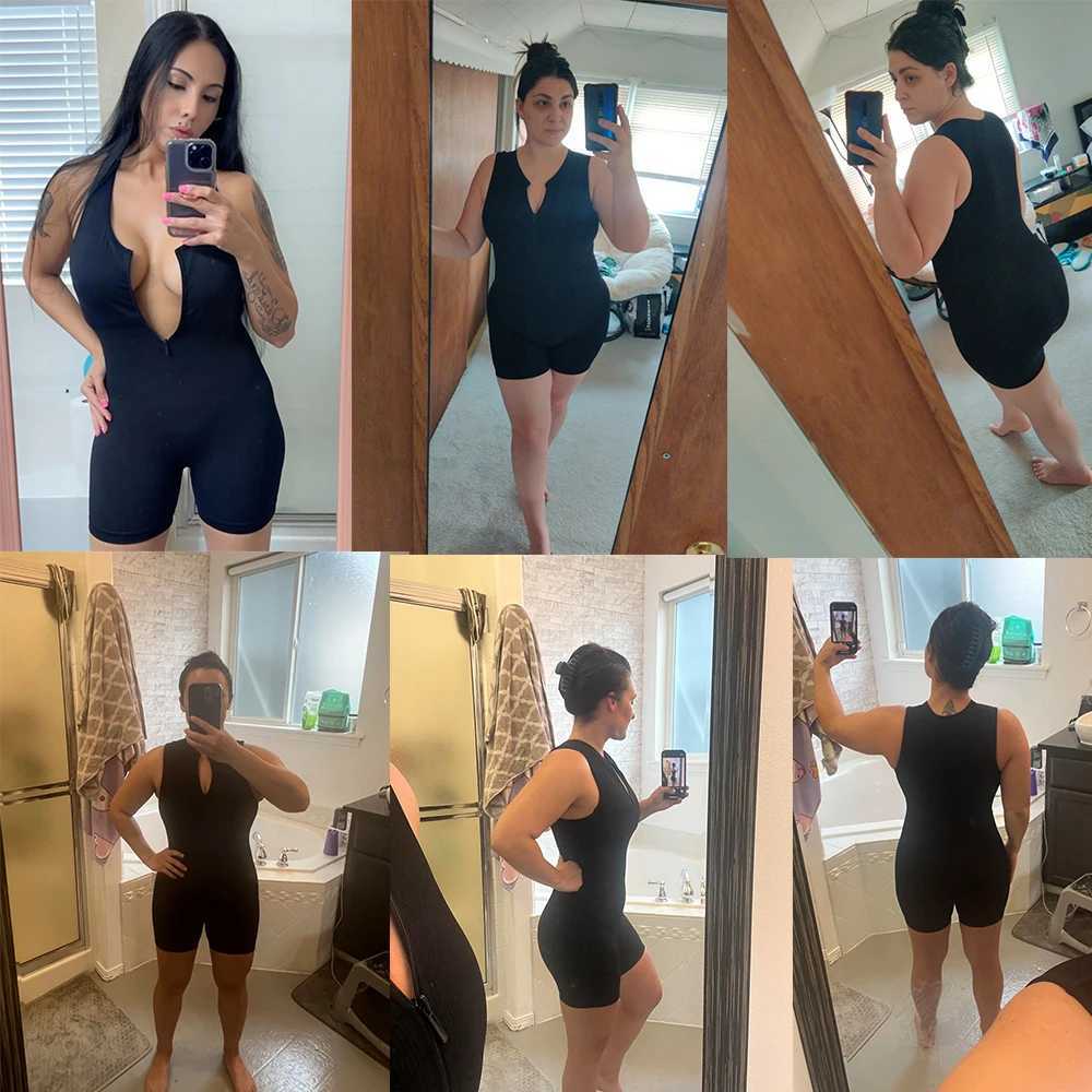 Seamless Jumpsuits Zipper Bodysuiyts for Women Tummy Control One Piece Rompers Sleeveless Backless Yoga Sets Womens ClothingsXJ250109