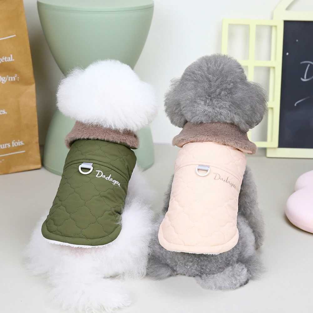 Winter Pet Coat Dog Jacket Big Fur Collar Soft Pet Vest with D-Ring for Small Dogs Puppy Warm Fleece Pet Vest Chihuahua CoatsXJ250109