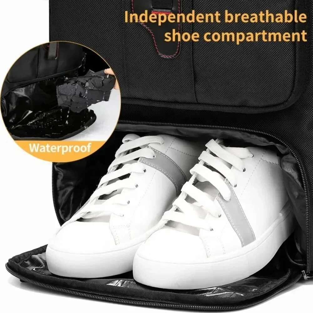 Men 35/50/60/80L Travel Laptop Business Dual Use Expandable USB Port Bag Large Capacity Waterproof Backpack