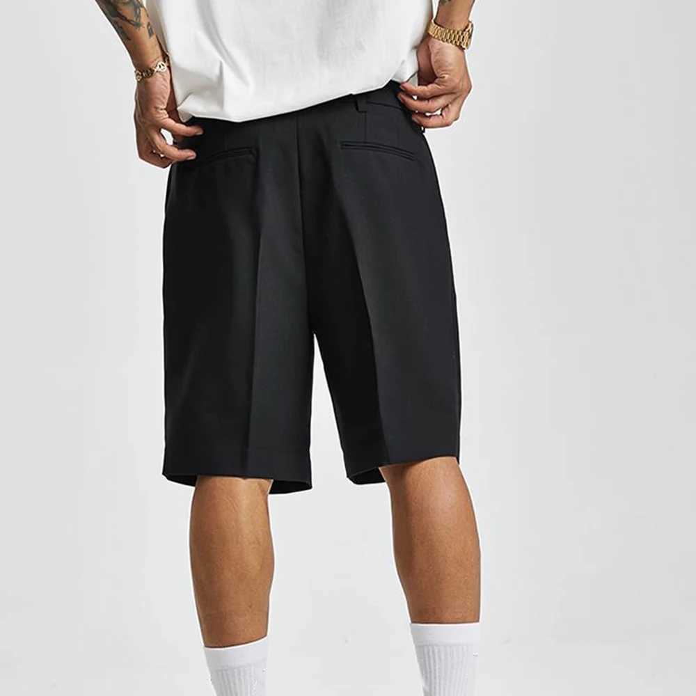 High Quality Mens straight summer fashion solid casual loose trend mens Korean style short sleeved long sleeved tactile streetwear T250110