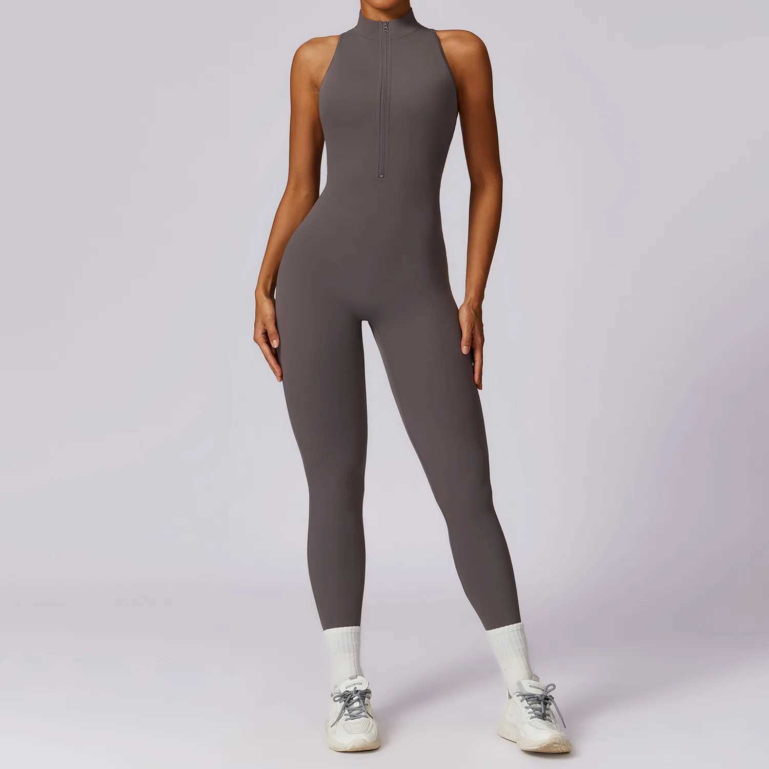 Zipper Yoga Jumpsuit Fitness Sports Overalls Gym Clothing Set Yoga Wear Pilates Workout Clothes Women Outfit Push Up ActivewearXJ250109