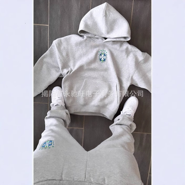 Hoodie pants set long sleeved casual versatile hoodie jacket trendy personality street fashion print250110 - view 6