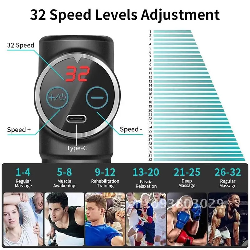 Massage Gun Portable Percussion Pistol Massager For Body Relaxation Relief Tissue Pain Fitness Deep Neck Muscle Gout 250108