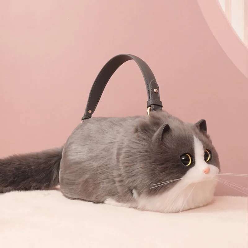 Shoulder Trendy Cute Cat Valentine's Day Exquisite Birthday Gift Zipper Personality Shopping Square Satchel Bag For Girl