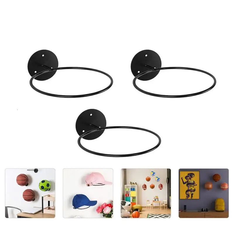 3pcs Basketball Volleyball Display Holders Iron Art Wall Mount Sports Balls Racks Display Soccer Balls Holders Storage Supply 250107