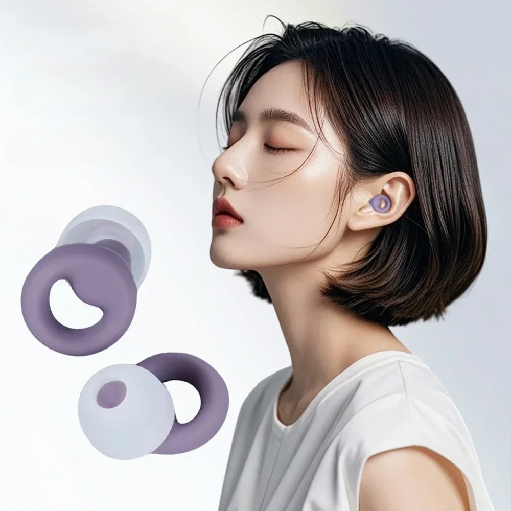 Anti Noise Silicone Earplug Sleep Reduction Ear Plug Canceling Soundproof Plugs Waterproof Swimming Soft Protector 250108