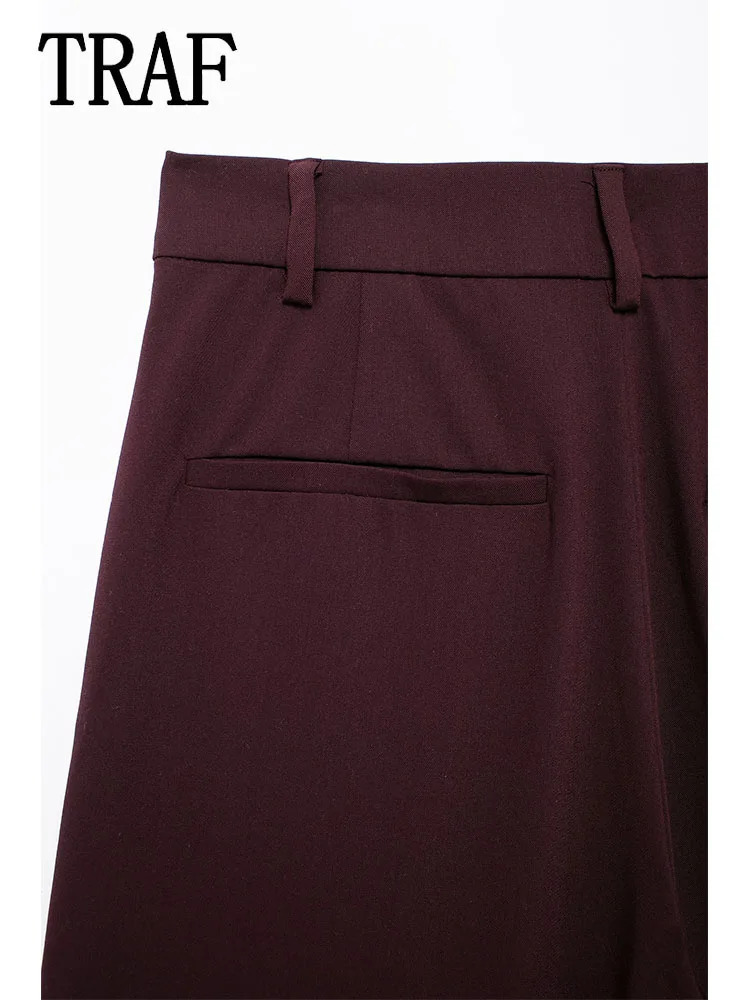 TRAF Office Straight Pants Sets For Women 2 Pieces Fashion Vest Top Womens Suit Casual Two Piece Set Outfit 250106