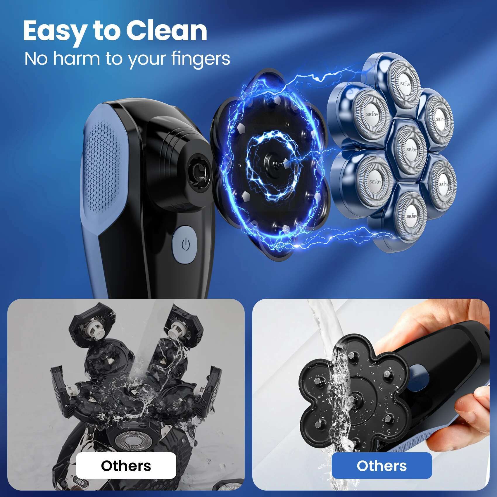 5 in 1 for Electric Razor Powerful 7d ating Bald Head Shaver Beard Shaving Trimmer hine For Men Grooming Kit
