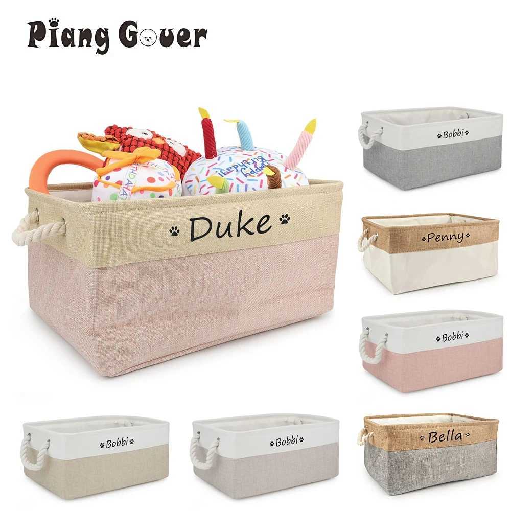 DIY Personalized Cat Dog Clothes Container Pet Toy Basket Foldable Box Bin Print Storage For Custom NameXJ250109