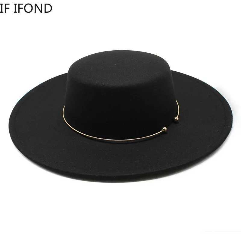 French style 10CM wide Brim Derby top hat social style Hepburn style cotton felt Fes hat elegant wedding hat X250109