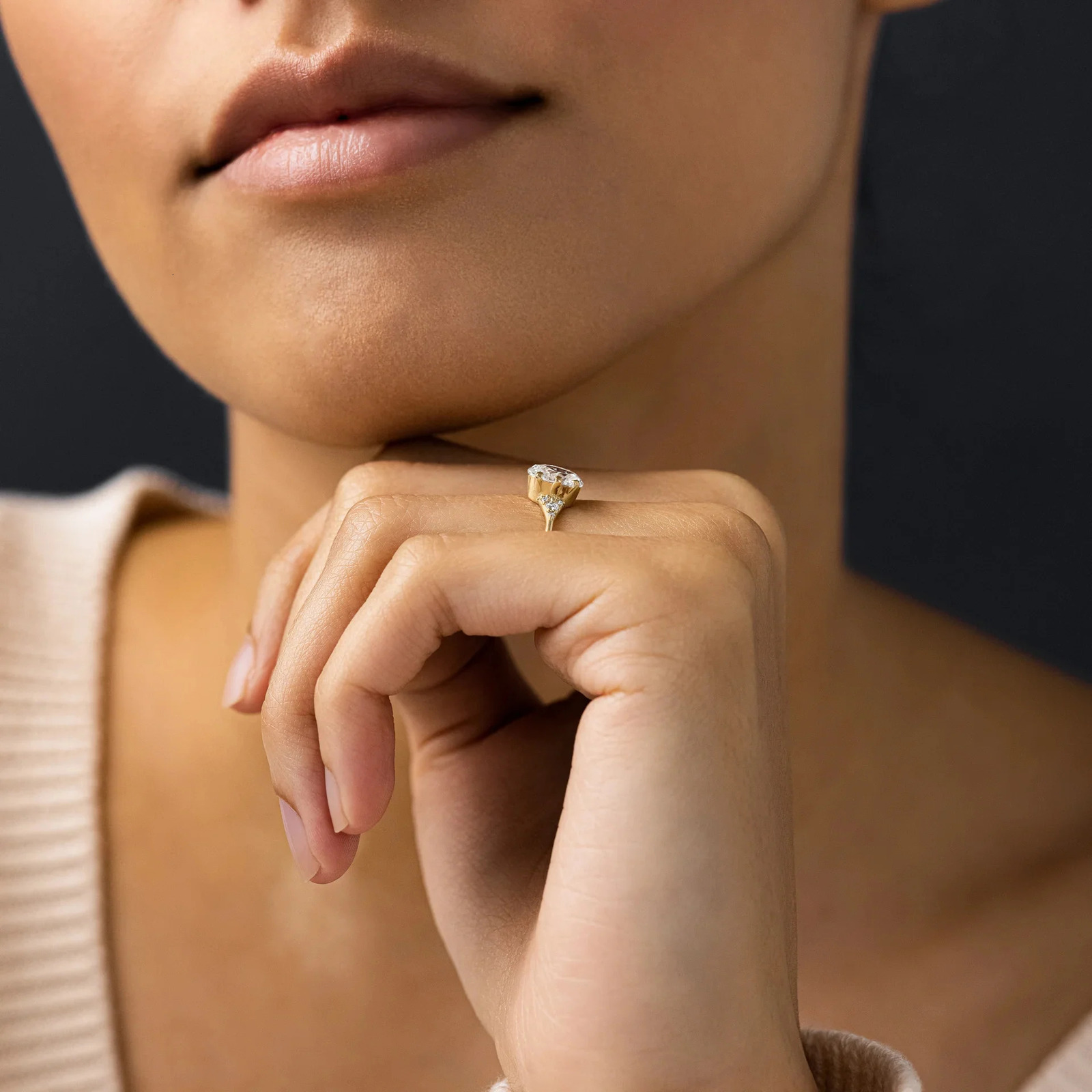 1ct 2ct 3ct Engagement Ring 925 Sterling Silver Ring For Women Oval Cut Zircon Cluster Gold Plated Wedding Jewelry 250106