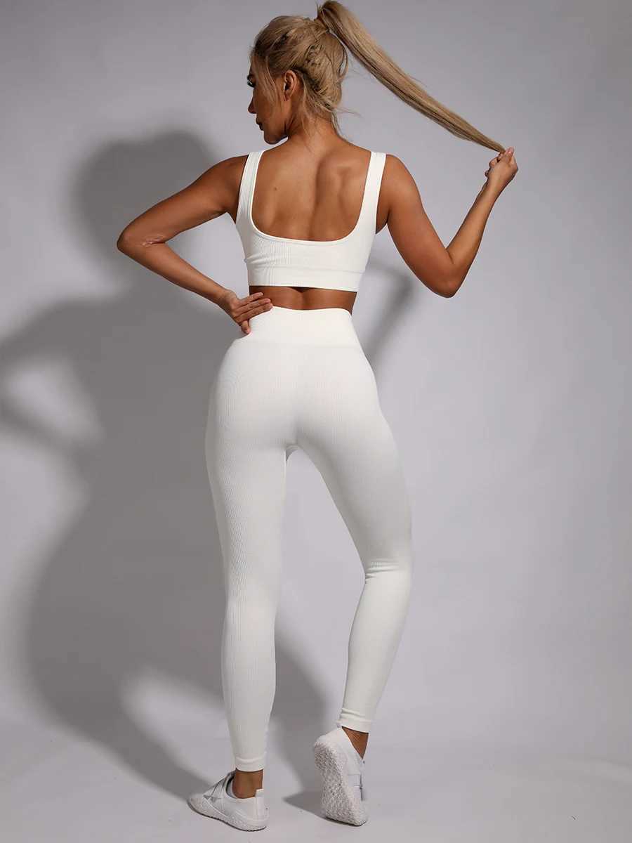 Ribbed Yoga Set Sportswear Women Suit For fitness Seamless Sports Suit Workout Shorts Set Tracksuit Sports Outfit Gym ClothingXJ250109