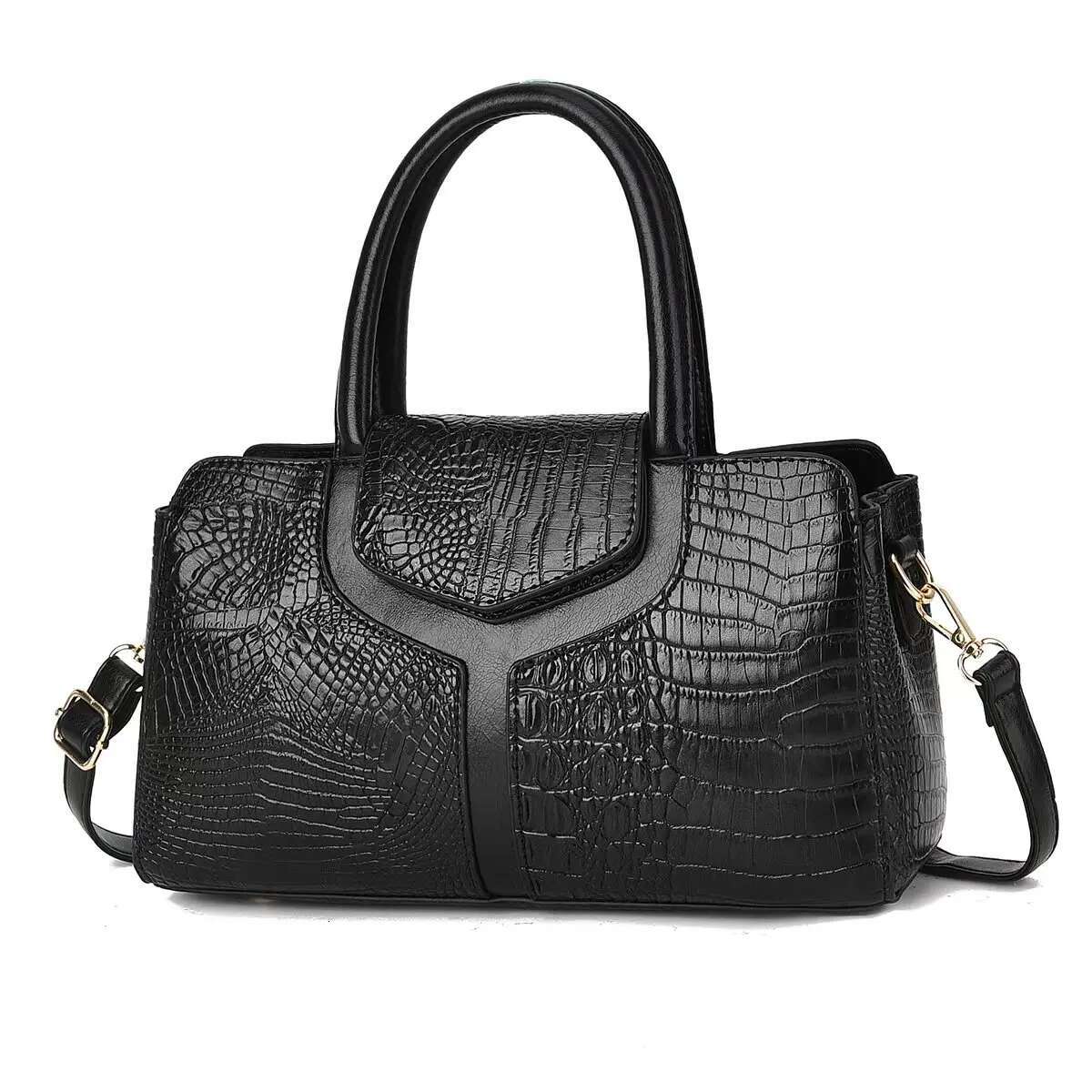 Women's Trendy Pillow Bag Textured Crocodile Print Tote Bag Crossbody Worn Over The Shoulder
