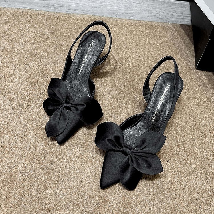 Women Sandals Fashion High Heel Pointed Toe Casual Versatile hot Triple Black Beige Green Orange Free shipping