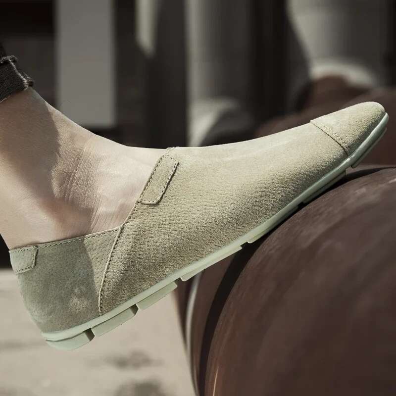 Fashion Casual Flats Men Shoes Outdoor Breathable Loafers Genuine Leather Slip On Moccasins Comfortable