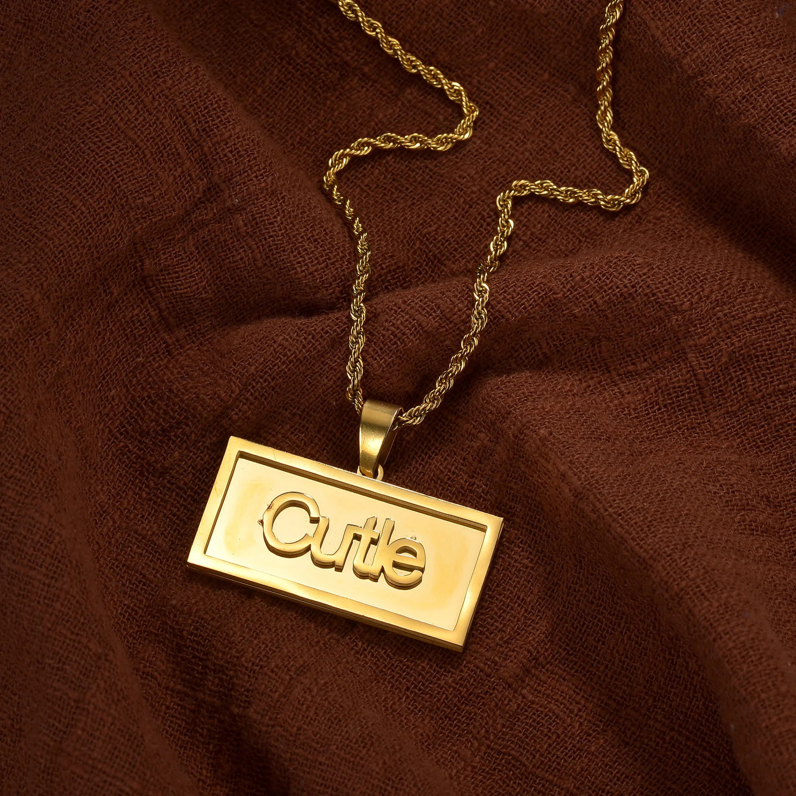 Atoztide Personalized Custom Name Necklaces for Women 2 Sides Welding Round Pendant Stainless Steel Twist Chain Jewelry Gift 250109