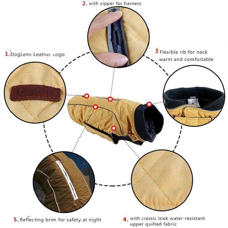 High Quality Dog clothes Quilted Dog Coat Pet Warm Jacket Vest New Big Dog Retro Cozy Thick Vest Clothing 6 ColorsXJ250109