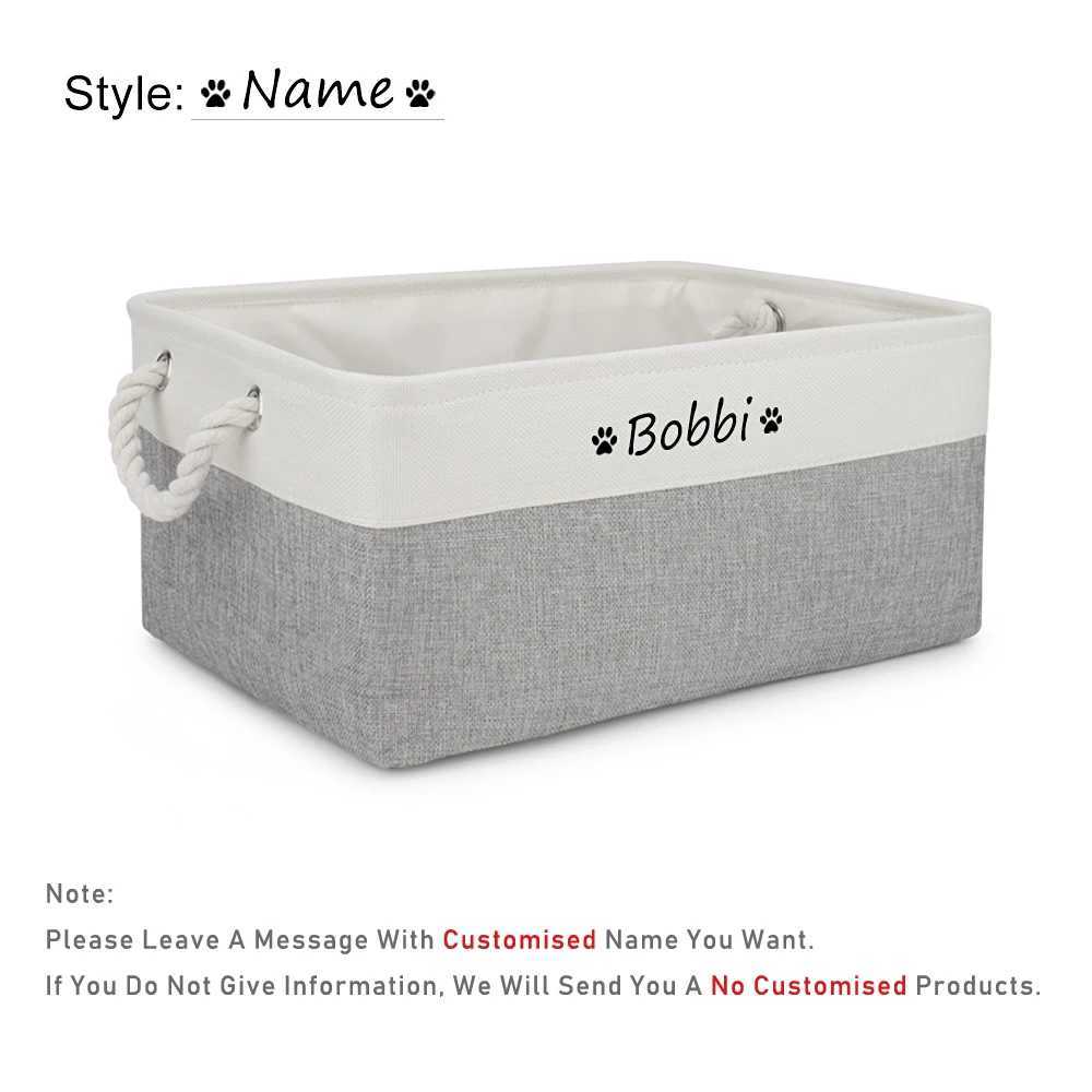 DIY Personalized Cat Dog Clothes Container Pet Toy Basket Foldable Box Bin Print Storage For Custom NameXJ250109