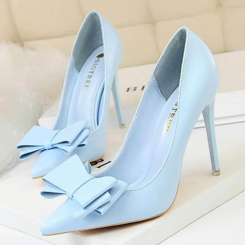 BIGTREE Bow-Knot High 2025 Fashion Women Heels Lady Stiletto Wedding Shoes Classic Pumps Footwear