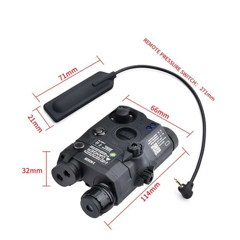 WADSN Airsoft UHP AN PEQ 15 PEQ-15 LA5C Red Dot Green Blue Laser Indicator Infrared Fill Light Reconnaissance LED AR15 Fit 20MM Rail Hunting M250110