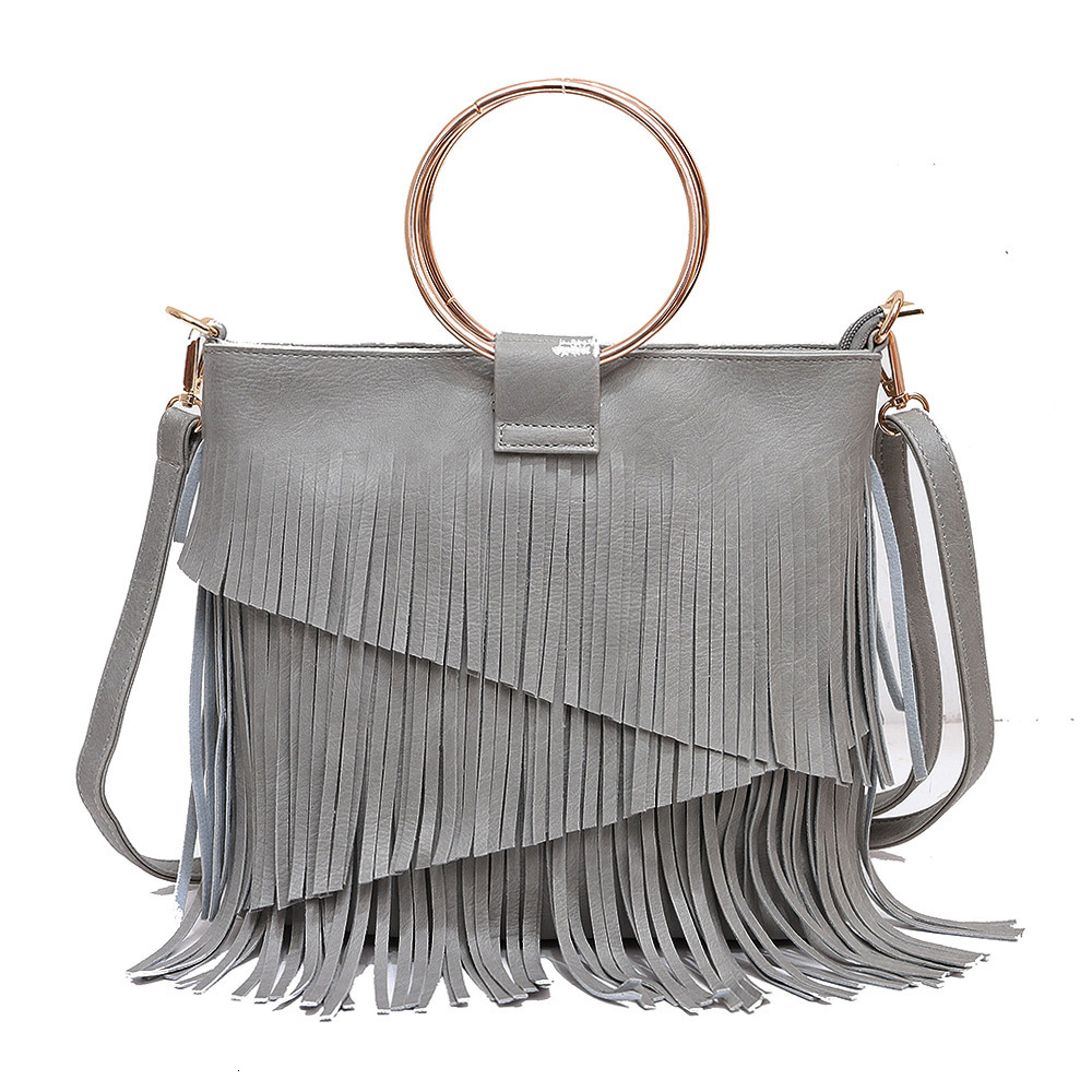 Bag Fashionable New Irregular Tassel Bag, Trendy Music Festival Iron Handbag, Single Shoulder Diagonal Cross Women's Bag