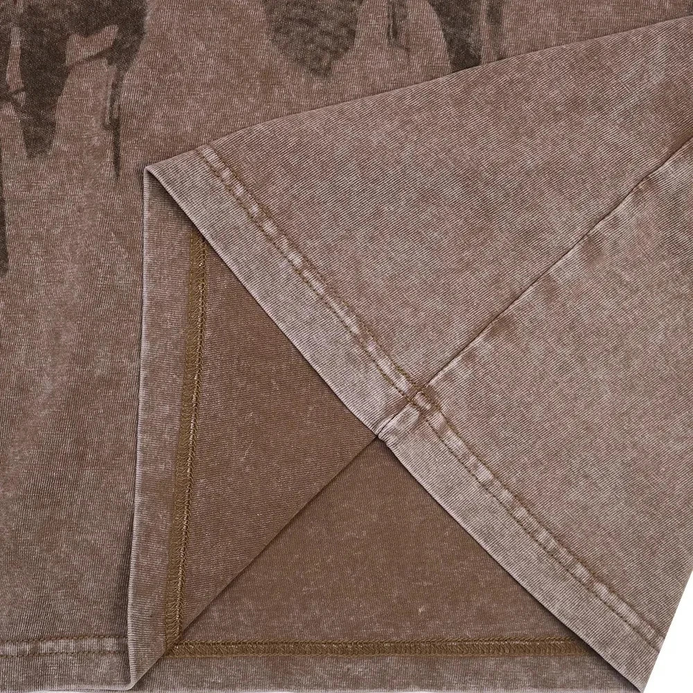 240G Cotton Vintage Shortsleeved Tshirt Men Y2K American Retro T Shirt Women Summer Hip Hop Tees Harajuku Tshirts 250106