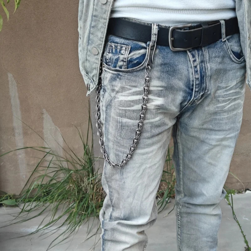 Model Serpentine Skeleton Pants Chain Trendy Men Ones Waist Retro Accessories Original Hip Hop Jewelry KeyChain 250107