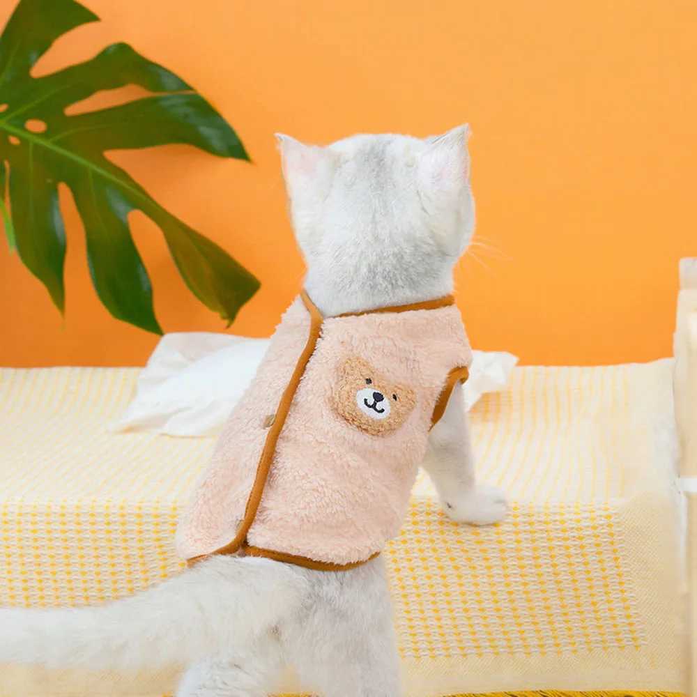 Soft Cozy Cat Clothes Kitten Cardigan Sweater Winter Warm Fleece Vest Sweatshirt for Small Dogs Puppies Jacket Coat Pet CostumeXJ250109