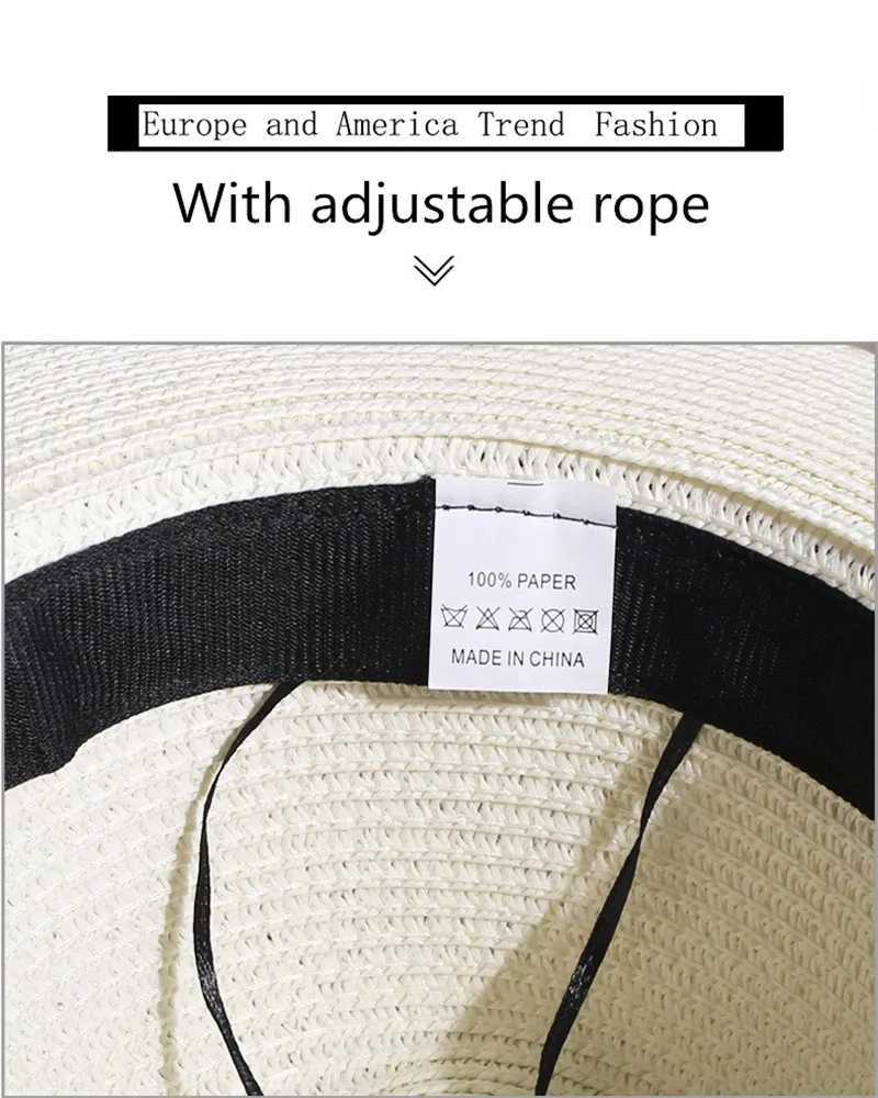 Summer Outdoor M letter rhinone flat Brim sun hat Summer Warm Bowler hat Straw hat Travel Shopping X250109