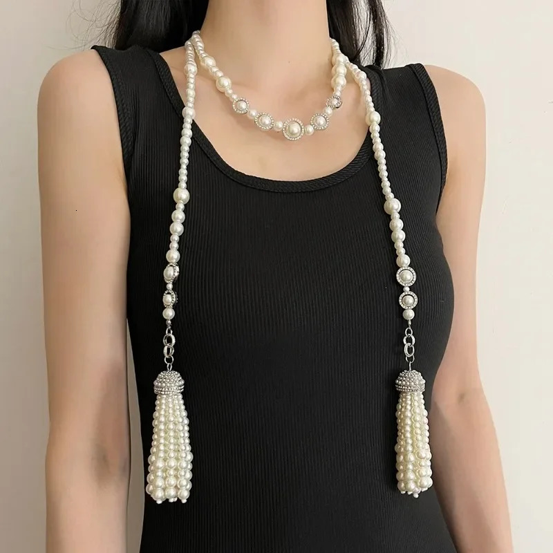Bilandi Modern Jewelry Temperament Simulated Pearl Tassel Necklace For Women Wedding Gifts Delicate Accessories250108