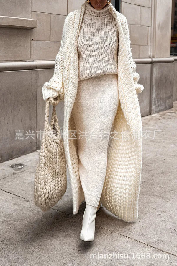 Hollow Out Women Sweater Spring and Autumn Cardigan Coats Casual Solid Knitted Cardigan Loose Clothes Women Oversized Cardigan 250106