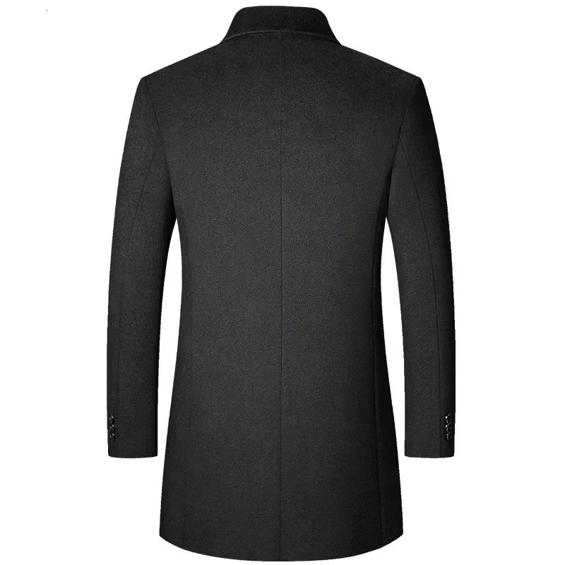 2024 Men Winter Coat Fashion Korean Style Wool Jacket Business Trench Male Woolen Blend 250106