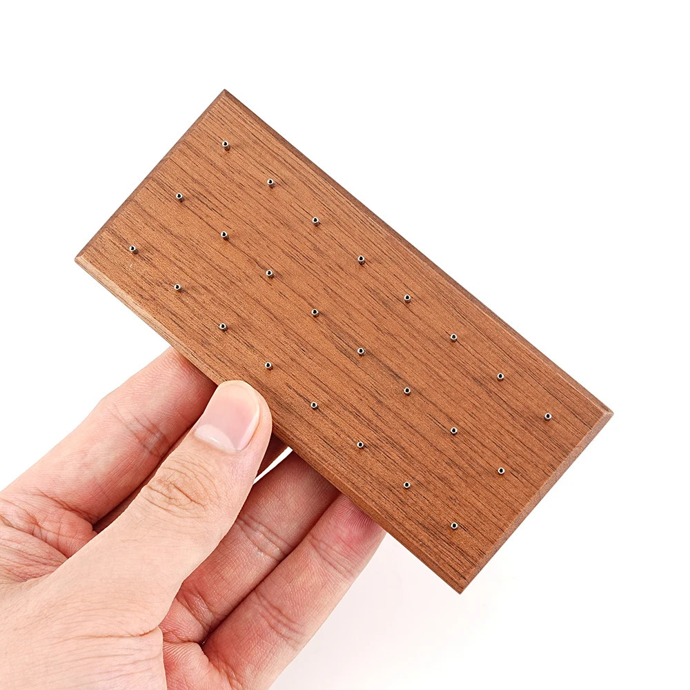 Wooden Earring Holder For Jewelry Black Walnut Wood Vintage Jewelry Display Stand with 24 Holes 250106