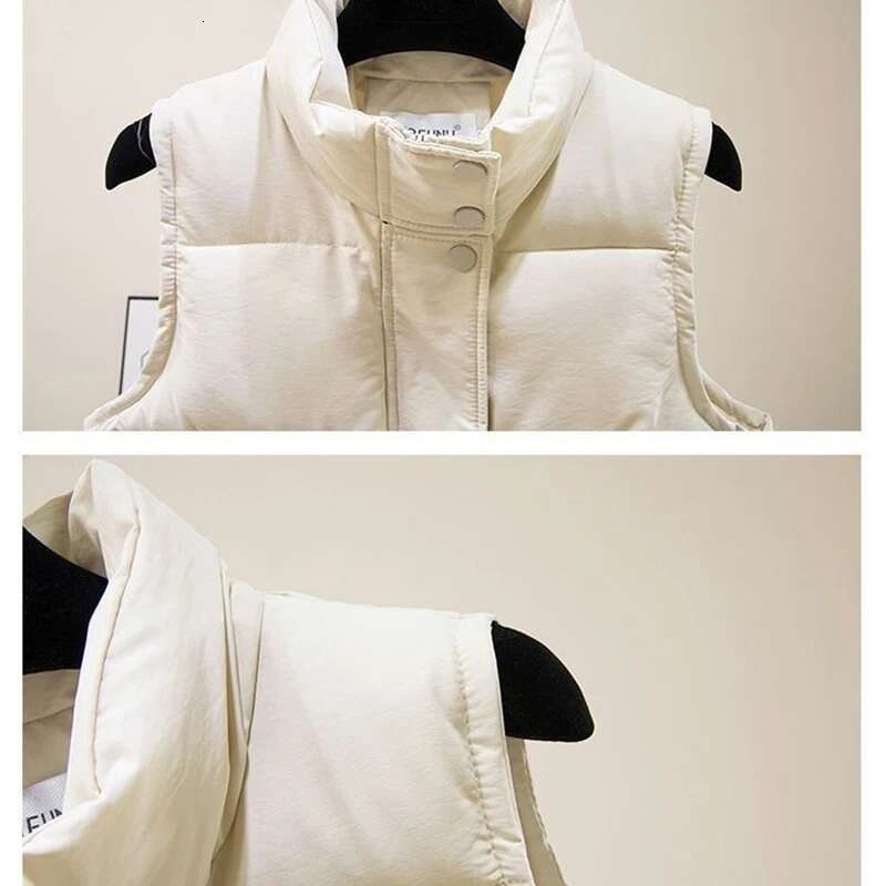 2025 Winter Women's Short Vest New Korean Stand Collar Down Warm Coat Fashion Designer Jacket