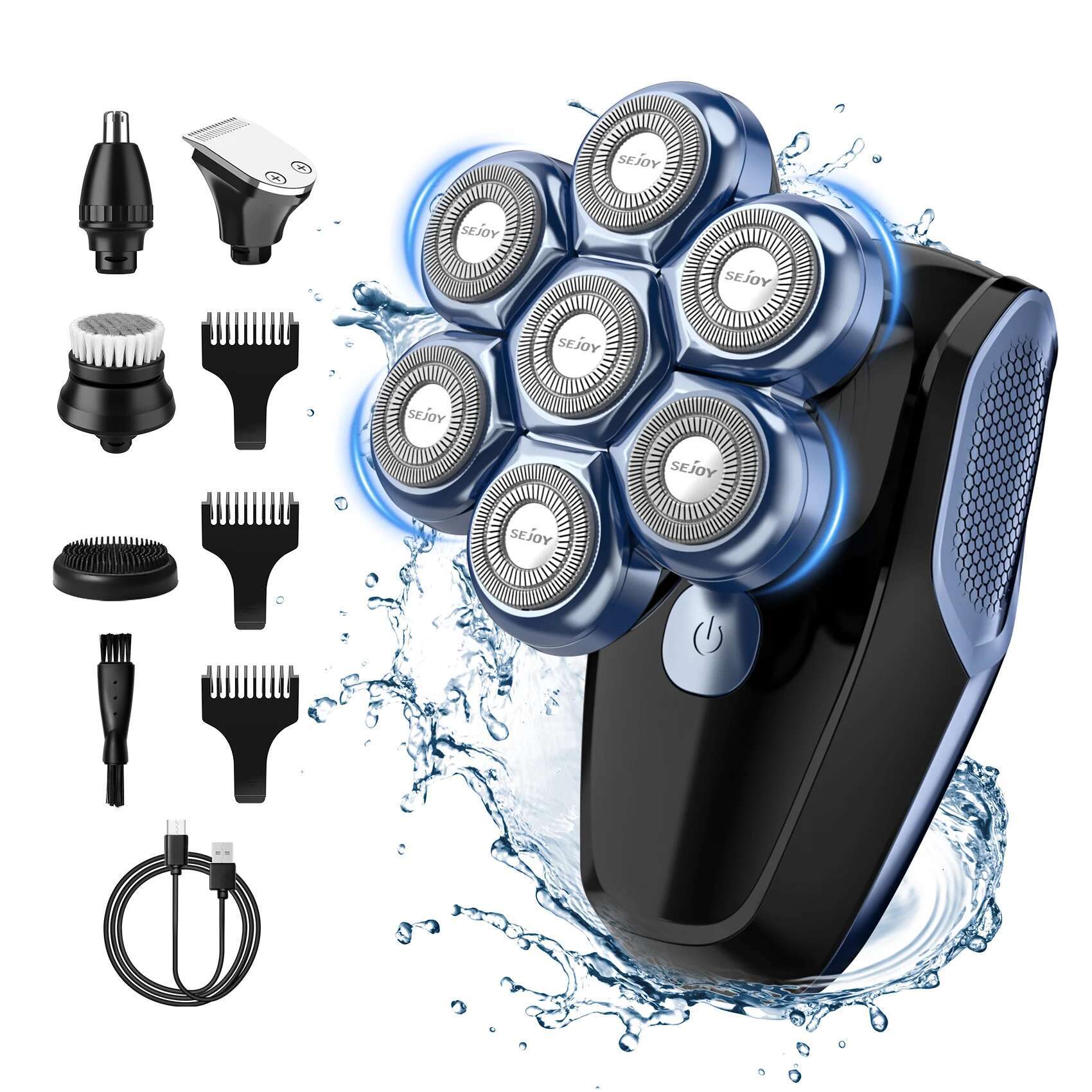 5 in 1 for Electric Razor Powerful 7d ating Bald Head Shaver Beard Shaving Trimmer hine For Men Grooming Kit