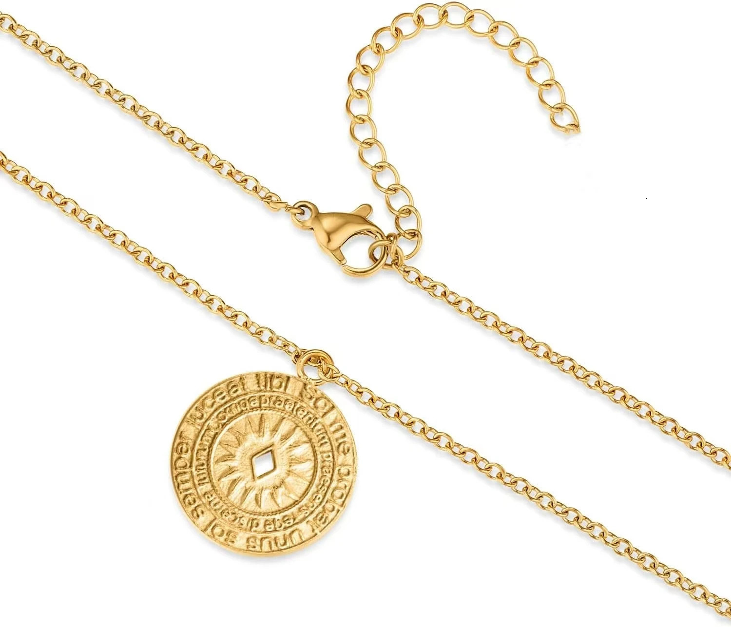 Mens selling Compass travel Nautical pendant Womens stainless steel round hip hop trend simple fashion long necklace 250109