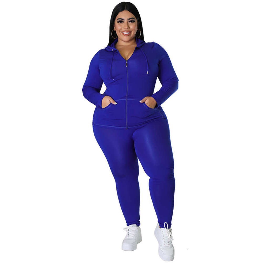 Women's Wear Plus Size Two Piece Outfits Women Hoodies Sweatsuit Leggings Pants Sets Solid Stretch Matching Wholesale Dropshipping New