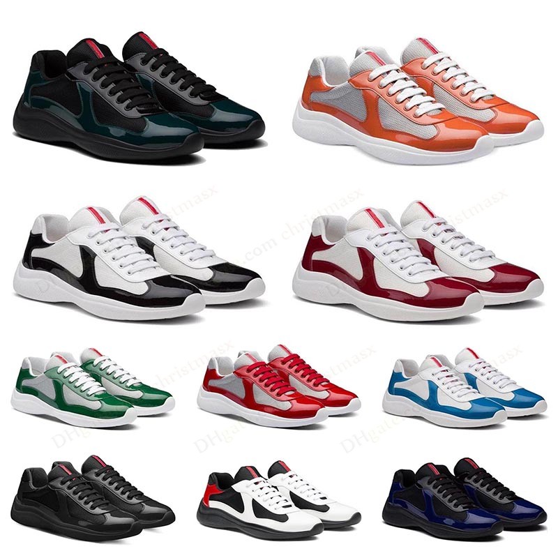 Loafers Designer Orange America Cup Casual Shoes Lace Up America's Mens American Classic Women Americas Cup Red Blue High Quality Tenis Black Rubber Sole Sneakers